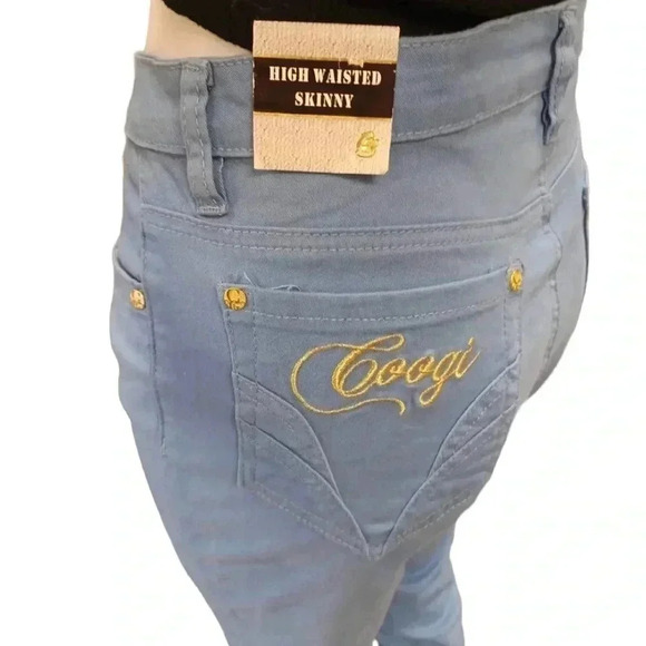 Coogie Blue  Embroidered High Waisted Skinny Jeans Size 11/12 - Picture 4 of 13